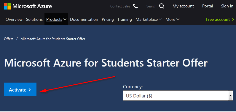 Azure for student