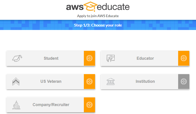 AWS for students - platform