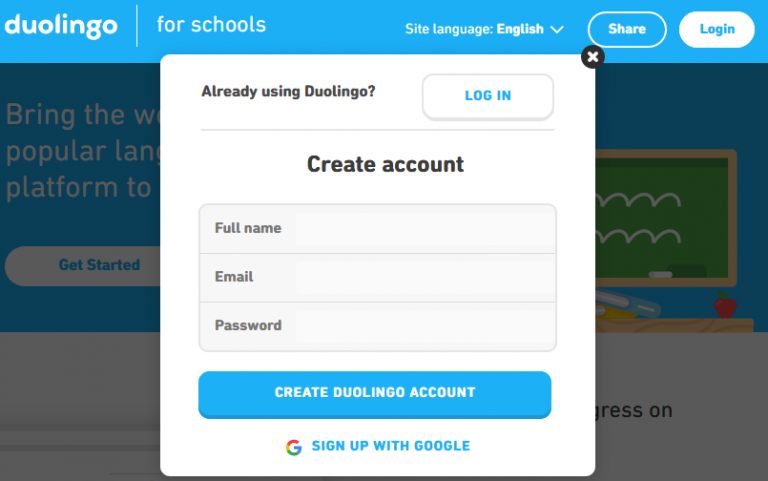 duolingo classroom login