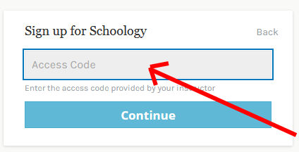 Schoology for students: access code