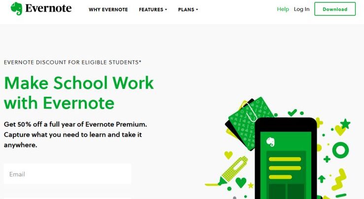 Evernote for students: Homepage
