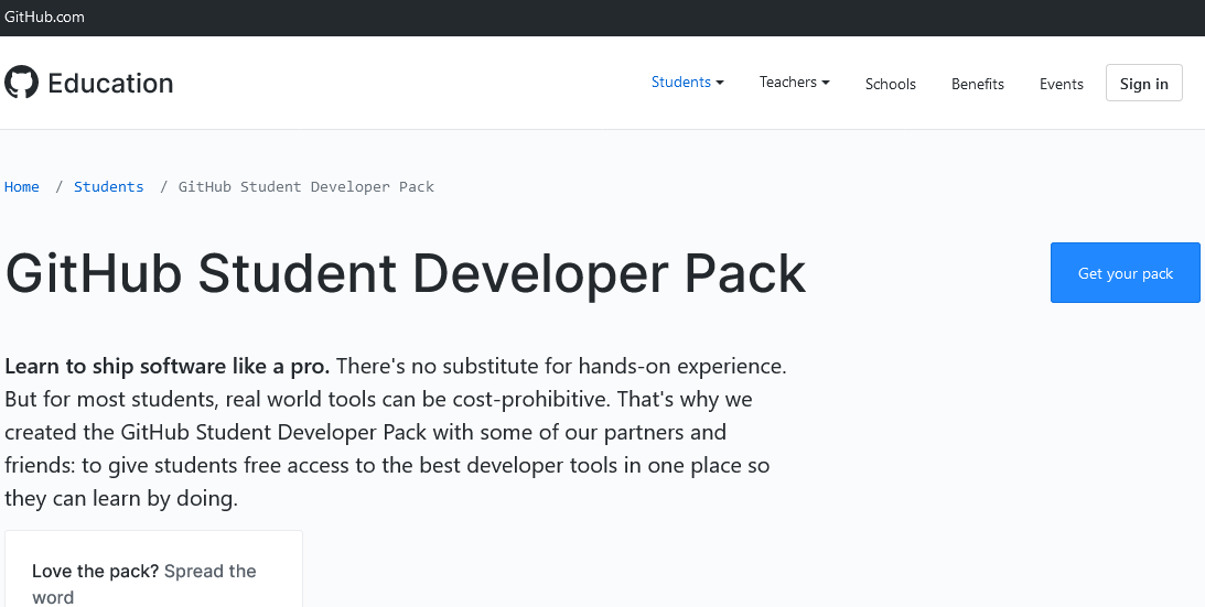 GitHub for students